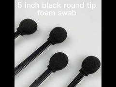 Lint Free Round Black Sponge Foam Tip Swab Untuk Membersihkan Mobil