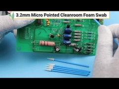 Tongkat PP Kaku Ujung Busa Spons Runcing Tajam ESD Cleanroom Swab Untuk Pembersihan Pabrik