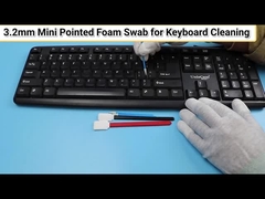 Pembersih Cetakan Presisi Mikro Menunjuk Ujung Busa ESD Cleanroom Swab 3.2mm Bebas Serat