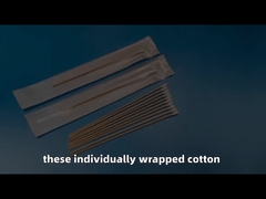 CA-006 Biodegradable Long Wooden Stick Kamar Bersih Q Tips Pembersih Swab Stik