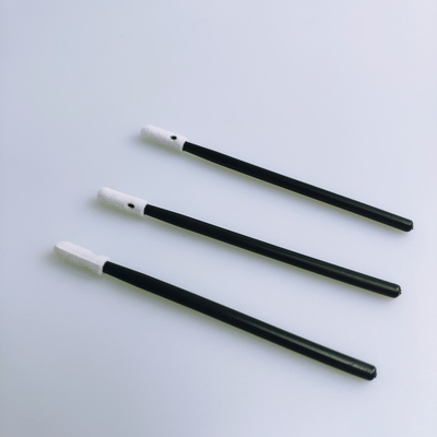 3.2mm Lint Free Small Sponge Head Cleanroom Foam Swab dengan Pegangan Hitam