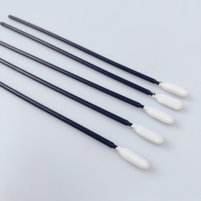 Cleanroom Bebas Lint, Spons Sel Terbuka Q Tips Gagang Hitam Panjang 6,5"