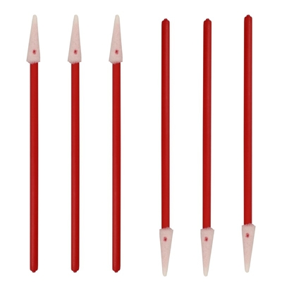 3" Cleanroom Lint Free Pointed Foam Swab Dengan Pegangan Merah