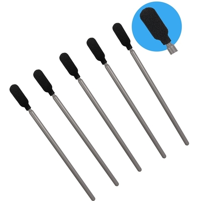 Rigid PP Cleanroom Lint Free Sponge Cleaning Stick Hitam 3.6"