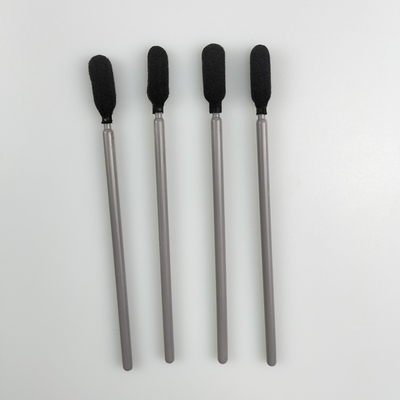 Rigid PP Cleanroom Lint Free Sponge Cleaning Stick Hitam 3.6"
