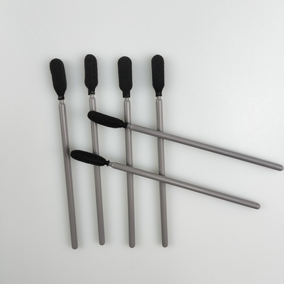 Rigid PP Cleanroom Lint Free Sponge Cleaning Stick Hitam 3.6"