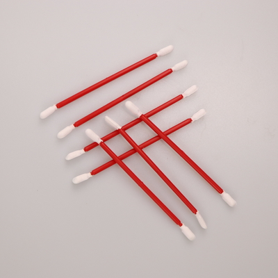 Lint Free 2 Layers Red PP Stick Cleanroom Polyester Swab Dengan Kepala Ganda