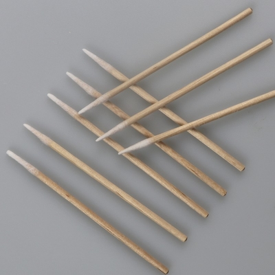 Biodegradable Tongkat Kayu Mini Menunjuk Kapas Untuk Penggunaan Industri