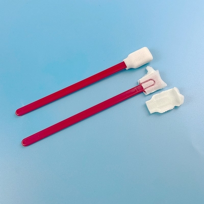 Red Stem Rectangle Sponge Tip Foam Cleaning Swab Cleanroom 128mm