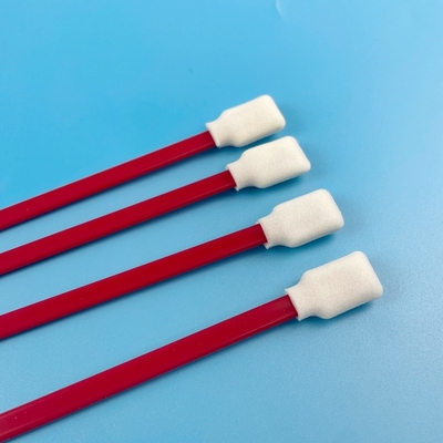 Red Stem Rectangle Sponge Tip Foam Cleaning Swab Cleanroom 128mm