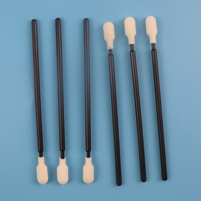 Pegangan Hitam Dayung Kepala Spons Busa Swab Stick 4 "Bebas Serat