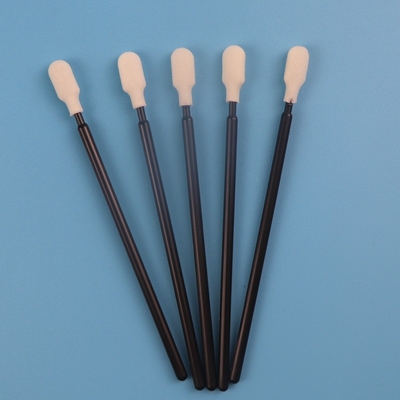Pegangan Hitam Dayung Kepala Spons Busa Swab Stick 4 "Bebas Serat