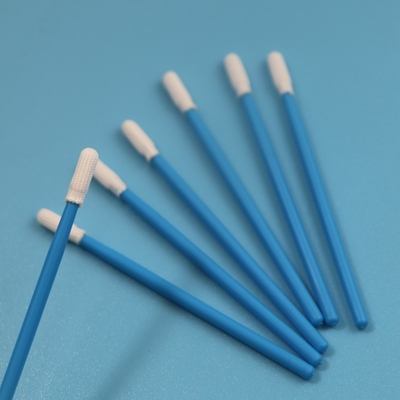 TX743 Blue Handle Pembersihan Presisi Cleanroom Polyester Swab Bebas Serat