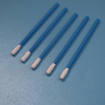 TX743 Blue Handle Pembersihan Presisi Cleanroom Polyester Swab Bebas Serat