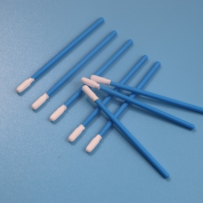 TX743 Blue Handle Pembersihan Presisi Cleanroom Polyester Swab Bebas Serat