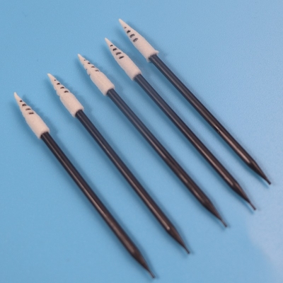 Gagang Hitam Micro Spiral Menunjuk Spons Busa Swab Bebas Serat