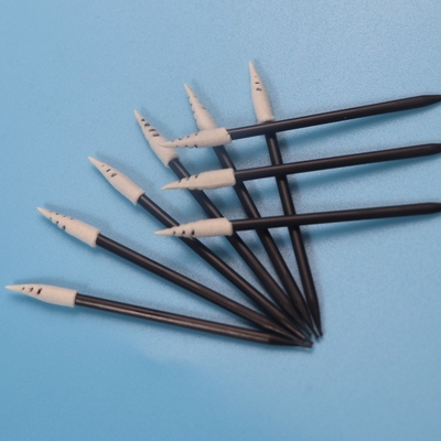 Gagang Hitam Micro Spiral Menunjuk Spons Busa Swab Bebas Serat