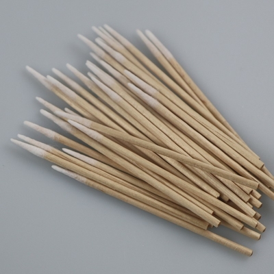 Tongkat Kayu Menunjuk Cotton Swab Biodegradable Cleanroom Cotton Buds Untuk Industri