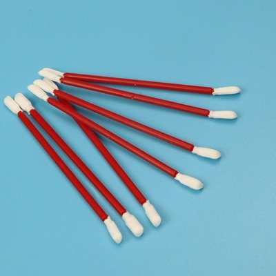 Lint Free Double Ended Non-Reusable Cleanroom Dacron Polyester Swab Dengan Red PP Stick