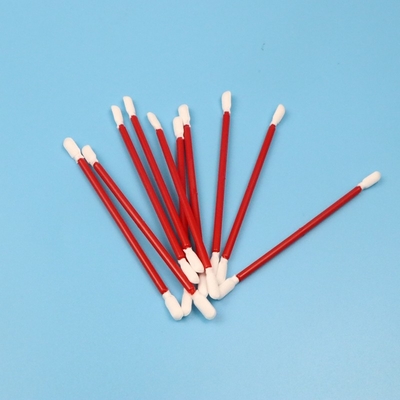 Lint Free Double Ended Non-Reusable Cleanroom Dacron Polyester Swab Dengan Red PP Stick