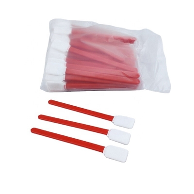 Lint Free Double Ended Non-Reusable Cleanroom Dacron Polyester Swab Dengan Red PP Stick