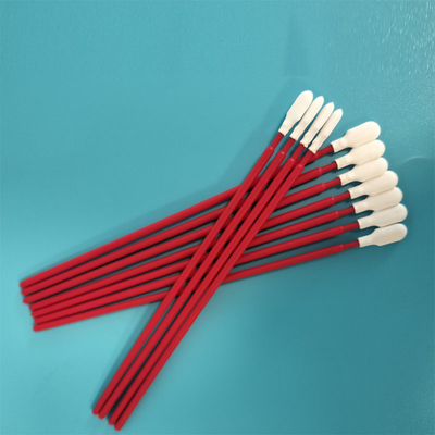 TX761 Non-Abrasif Merah PP Stick Paddle Head Polyester Swabs PCB Pembersih Swab Untuk Cleanroom