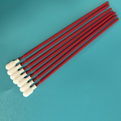TX761 Non-Abrasif Merah PP Stick Paddle Head Polyester Swabs PCB Pembersih Swab Untuk Cleanroom
