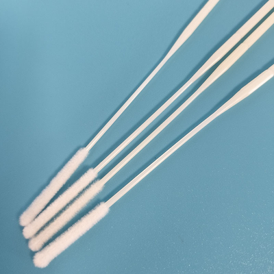 ABS Stick Flocked Nylon Nasal Swab Sampel Pengumpulan Swab Dengan Titik Patah Dibungkus Secara Individual
