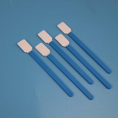 714 Lint Free Green Handle Flat Rectangle Microfiber Swab Supplier Untuk Membersihkan Lensa