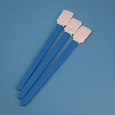 714 Lint Free Green Handle Flat Rectangle Microfiber Swab Supplier Untuk Membersihkan Lensa