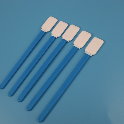 714 Lint Free Green Handle Flat Rectangle Microfiber Swab Supplier Untuk Membersihkan Lensa