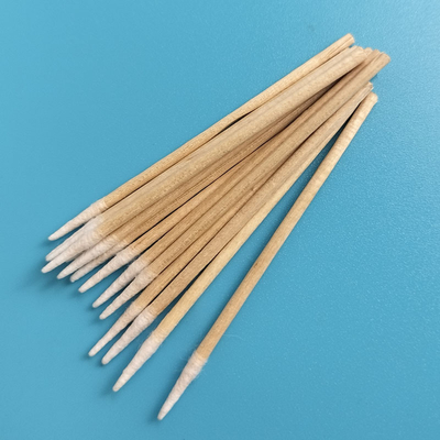 Satu kali pakai Kayu Stick Micro Pointed Qtips Swab Katun Untuk Tato