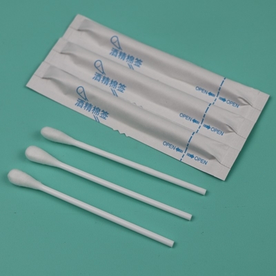 Plastic Handle Pre-wet Qtips Medical Cotton Bud Swab Applicator dengan Alkohol