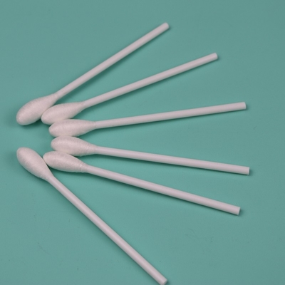 Aplikator Swab Kotton Bud Disposable 9.6mm Kepala Besar Bulat Dengan Genggam Plastik