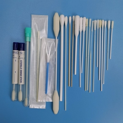 Disposable Steril Swab EO Disinfecting White Color Disesuaikan Sampling Swab