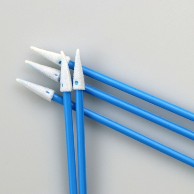 Kepala spons tajam menonjol 76mm Swabs busa Genggam biru Untuk pembersihan presisi