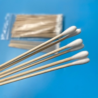 Swab Katun Kayu 150mm Panjang Sampel Pengumpulan Swab