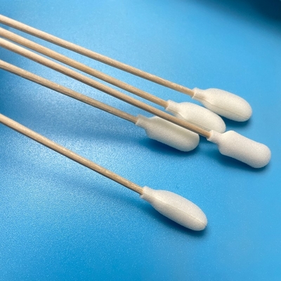 Foam Tip Steril Disposable Sampling Swab EO Sterilisasi dengan Stick Kayu