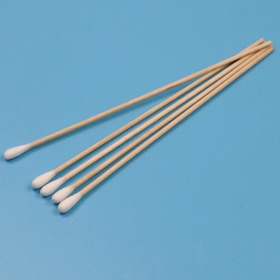 CA-006 Biodegradable Long Wooden Stick Kamar Bersih Q Tips Pembersih Swab Stik