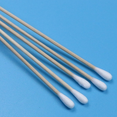 CA-006 Biodegradable Long Wooden Stick Kamar Bersih Q Tips Pembersih Swab Stik