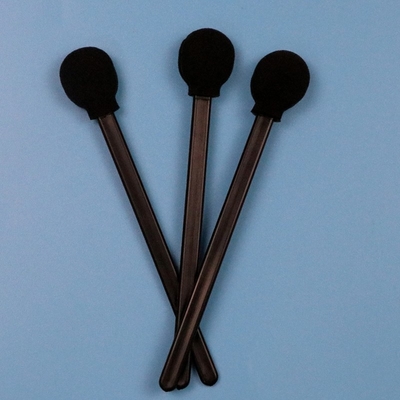 708 Lint Free Round Sponge Stick Black Cleanroom Foam Swab untuk Pembersihan Mobil