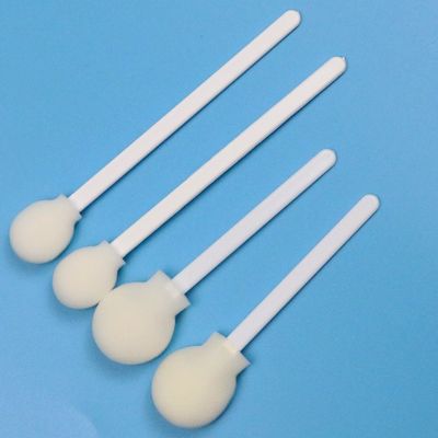 106mm Disposable White PP Stick Lollipop Sponge Stick Medical Round Foam Swab Applicator untuk kulit Antiseptik