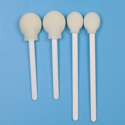 106mm Disposable White PP Stick Lollipop Sponge Stick Medical Round Foam Swab Applicator untuk kulit Antiseptik