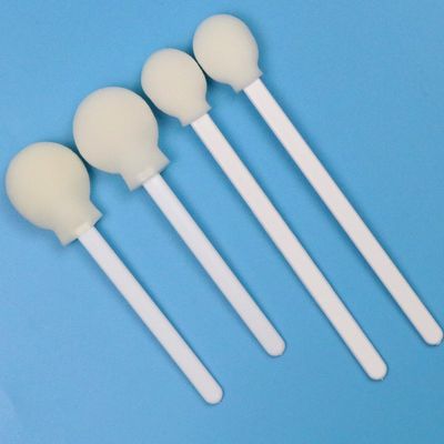106mm Disposable White PP Stick Lollipop Sponge Stick Medical Round Foam Swab Applicator untuk kulit Antiseptik