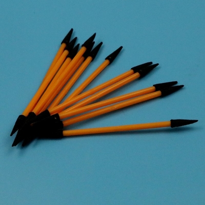 TX750 Lint Free Orange Handle Mini Pointed Sponge Stick Double Ended Small Cleanroom Foam Swab untuk Pembersihan Rincian