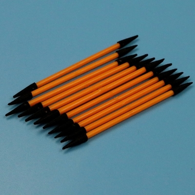 TX750 Lint Free Orange Handle Mini Pointed Sponge Stick Double Ended Small Cleanroom Foam Swab untuk Pembersihan Rincian