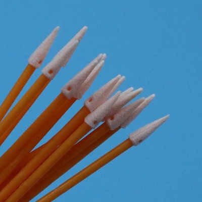 TX750 Double Ended Mini Sponge Swab Compressed Small Cleanroom Detail Foam Swab dengan Orange Stick