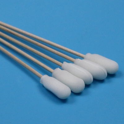 15cm Disposable Wooden Stick Sponge Stick Medical Foam Swab Applicator dengan Cotton Bud Inside