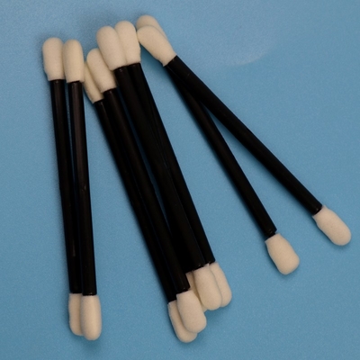 Lint Free Double End Compressed Small Cleanroom Swab Mobil Pembersih Swab busa dengan pegangan hitam
