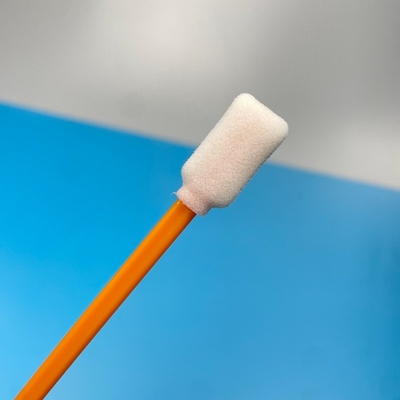 Orange Warna Foam Tip Swabs Kepala persegi panjang Solid PP Handle Lint Free Swab